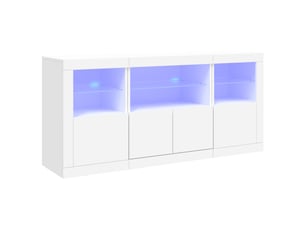 Buffet - bahut - meuble de rangement avec lumières led blanc 142,5x37x67 cm