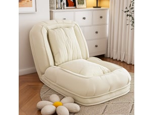 Fauteuil fixe <strong>OKWISH</strong> <strong></strong> Tissu blanc vendu A l'unité