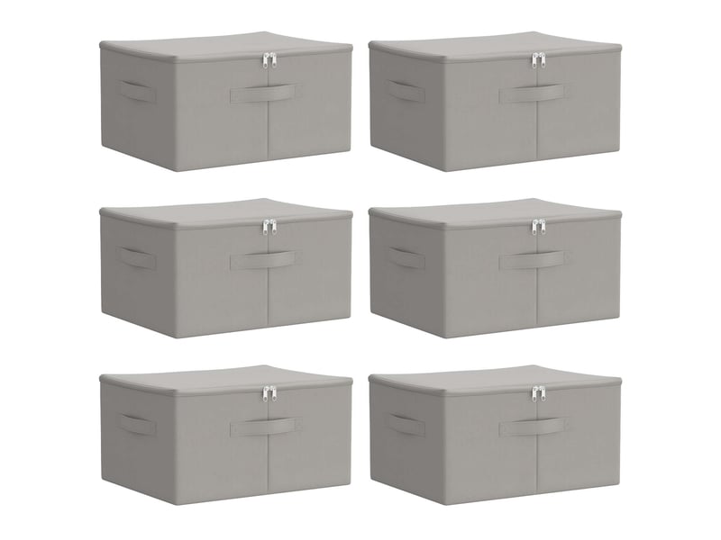 Boîte de rangement 6 pcs tissu intissé 43x34x23 cm 33,6 l shl25169 - Conforama A