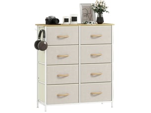 Chiffonnier 8 tiroir(s) coloris beige largeur 86 cm hauteur 94.5 cm