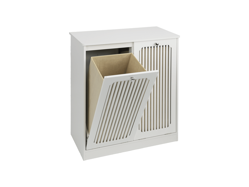  Meuble à linge avec 2 compartiments en tissu blanc 66 x 35 x 76 cm W3180P518894 - Conforama B