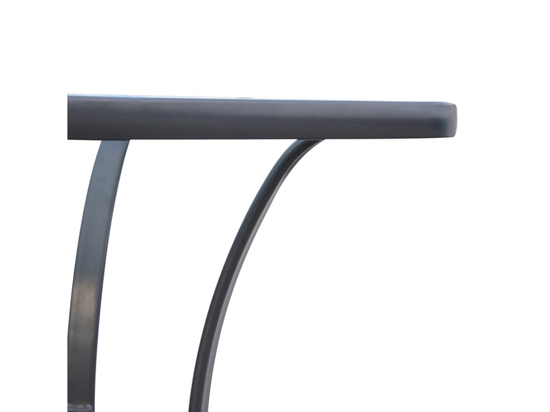  Table de jardin carrée 68,5x68,5 cm résistante aux intempéries métal noir  - Conforama E