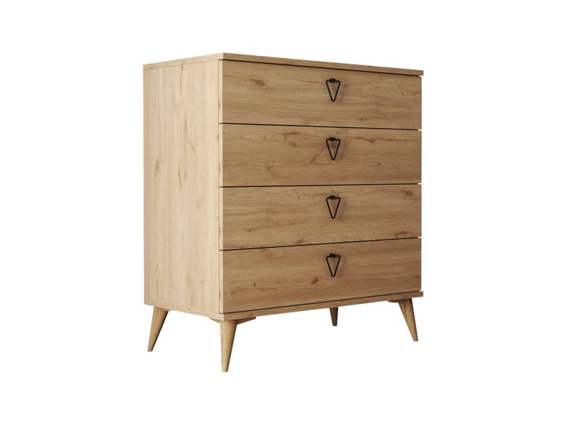  Commode paula, 4 tiroirs, 80x45x91h cm chêne marron Paula - Conforama A