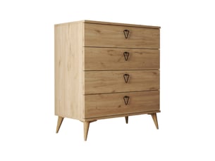 Commode 4 tiroir(s)    DMORA Paula coloris marron largeur 80 cm