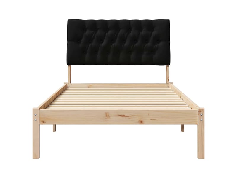 Lit simple- lit adulte - cadre de lit avec tête de lit rembourrée marron 100 x 200 cm - Conforama D