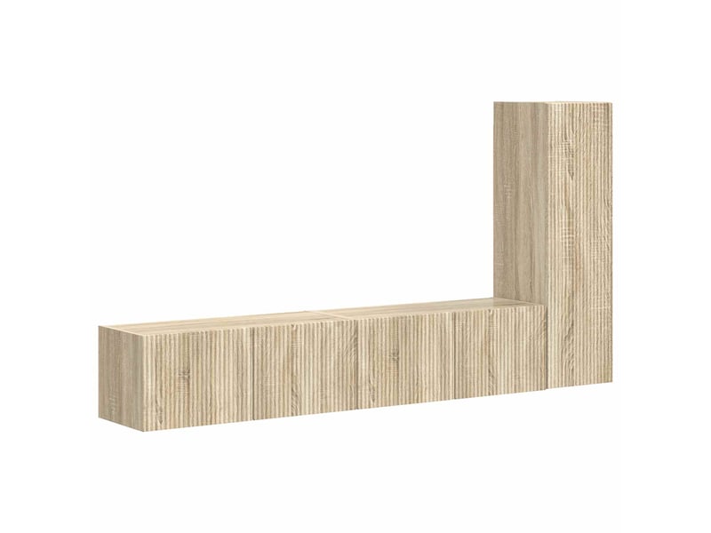  Ensemble meuble tv - banc tv - meuble de rangement 3 pcs chêne sonoma bois d'ingénierie  - Conforama A