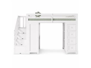 Lit mezzanine 90x200 cm <strong>OKMYHOME</strong> <strong></strong> coloris blanc