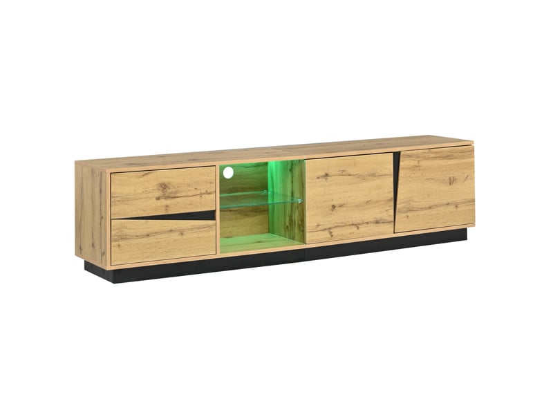 Meuble tv 180 cm avec led, rangement et passe-câbles homvra - Conforama A