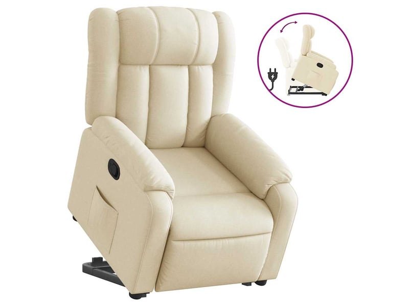  Fauteuil inclinable salon, fauteuil relax crème tissu shl68653  - Conforama A