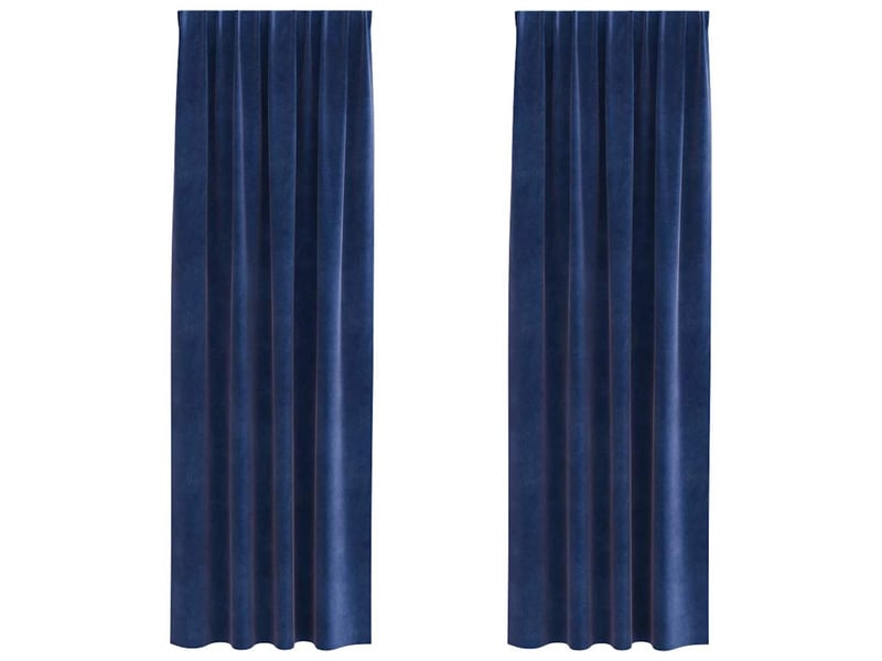  Lot de 2 rideaux, rideaux de fenêtre bleu foncé 140 x 245 cm velours cf43994  - Conforama A