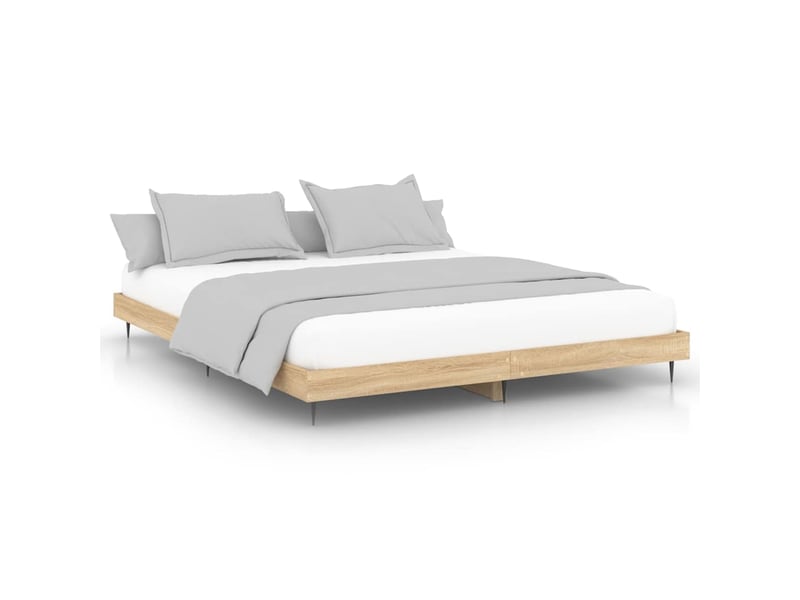  Lit double- lit adulte -  cadre de lit sans matelas chêne sonoma 200x200 cm  - Conforama A