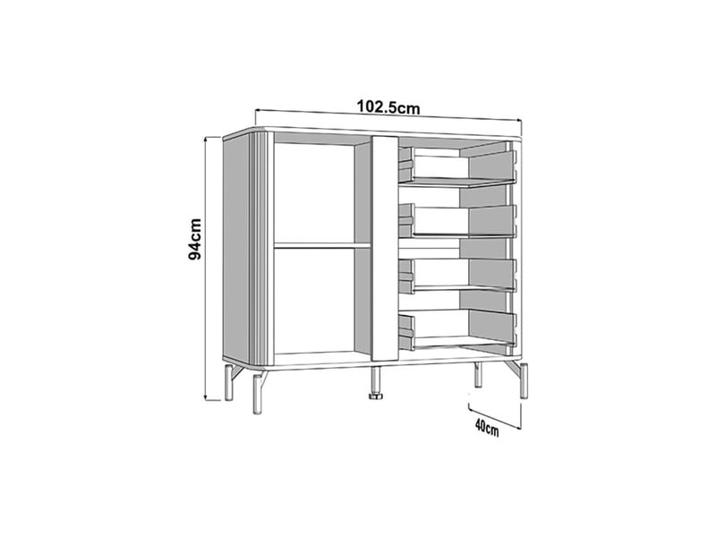  Buffet carmel, armoire 2 étagères, 103x40x94h cm marron chêne nœuds Carmel - Conforama C