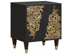 Table de chevet avec porte 2 pièces noir 40 x 33 x 46 cm