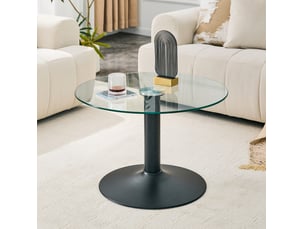 Table basse rond(e) coloris noir <strong>WISHDOR</strong> <strong></strong> - 70 cmx70 cm