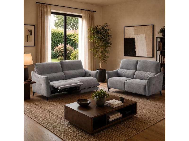  Canapé 3 places élec relax zéro gravity tissu waterproof gris - garios GARIOS - Conforama D