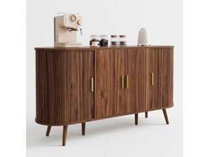 Buffet 4 porte(s) 0 tiroir(s) - 150 cm coloris bois foncé