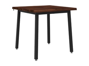 Table à manger 80x80x75 cm bois d'acacia massif marron foncé et noir carré