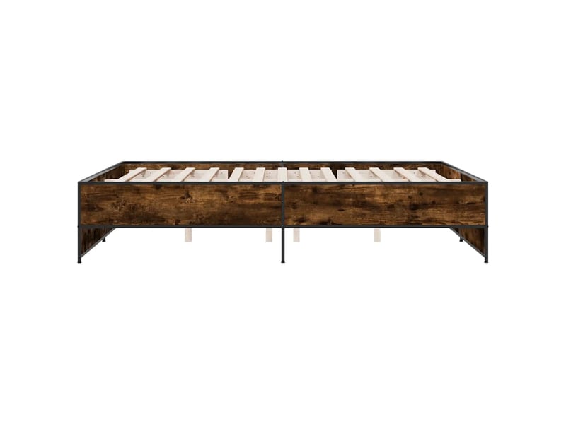  Lit double- lit adulte -  cadre de lit sans matelas chêne fumé 150x200 cm  - Conforama D