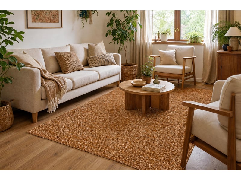 Tapis nepal copper cuivre mélange - laine, double face, naturel 200x300 cm - Conforama D