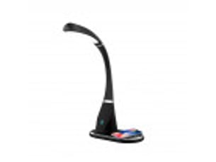 Fabrilamp rejalgar lampe de bureau led noirchrome 5 w 400 lm, charge qi, tactile et dimmable