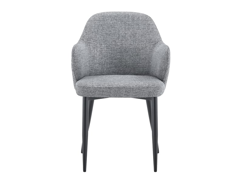  Lot de 2 chaises de salle à manger,53x56,5x83 cm,tissu et métal noir,gris  - Conforama D
