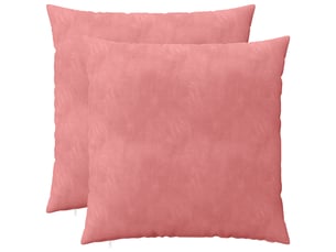 Lot de 2 coussins avec oreiller, coussins décoratifs heerlen rose velours cf50572