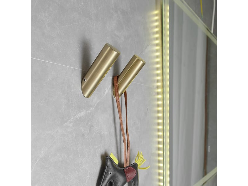 Crochets à serviettes, porte-manteaux, muraux, porte-manteaux pour salle de bain, résistants, dorés, 4 pièces, jaune - Conforama E