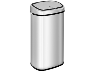 Poubelle à capteur 68 l en acier inoxydable argenté avec ouverture automatique
