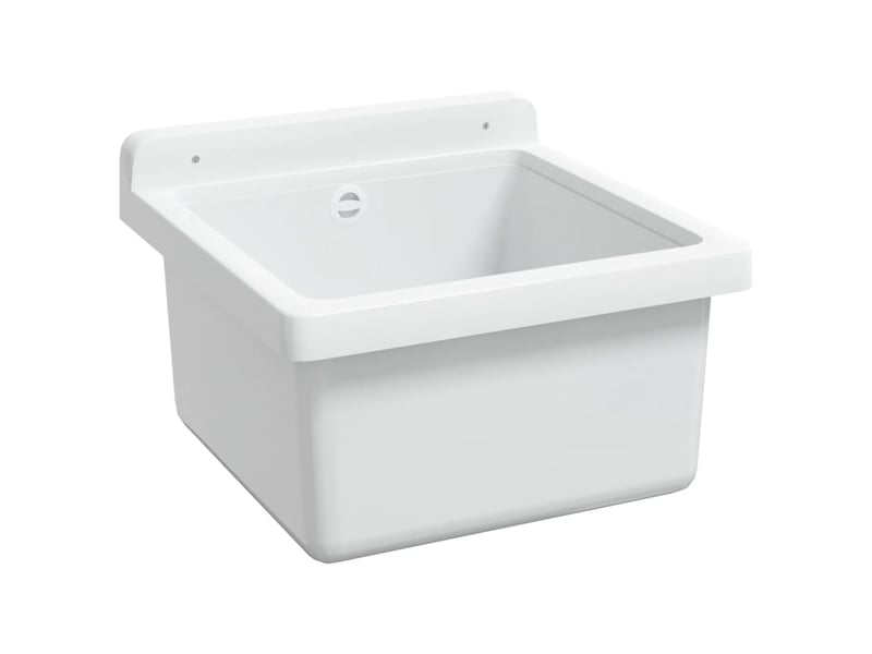  Lavabo pour montage murale blanc 40x40x24 cm résine cf65680  - Conforama E