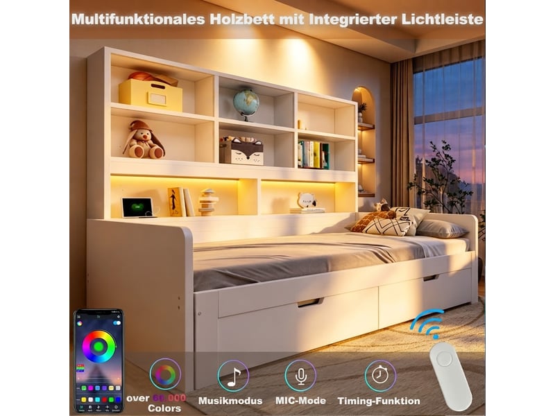 Lit jeune, 180x200 cm, blanc cao-LDF00665AAK-conf-NEW - Conforama R