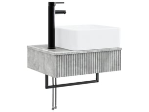Basin de lavage mural, lavabo gris béton 50x41x39 cm