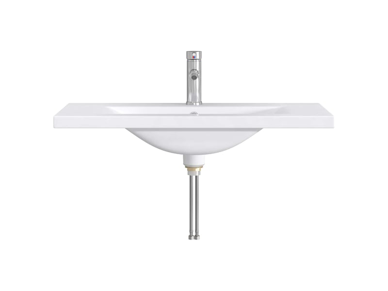  Lavabo de salle de bains chrome 81x40x17.5 cm métal  - Conforama D