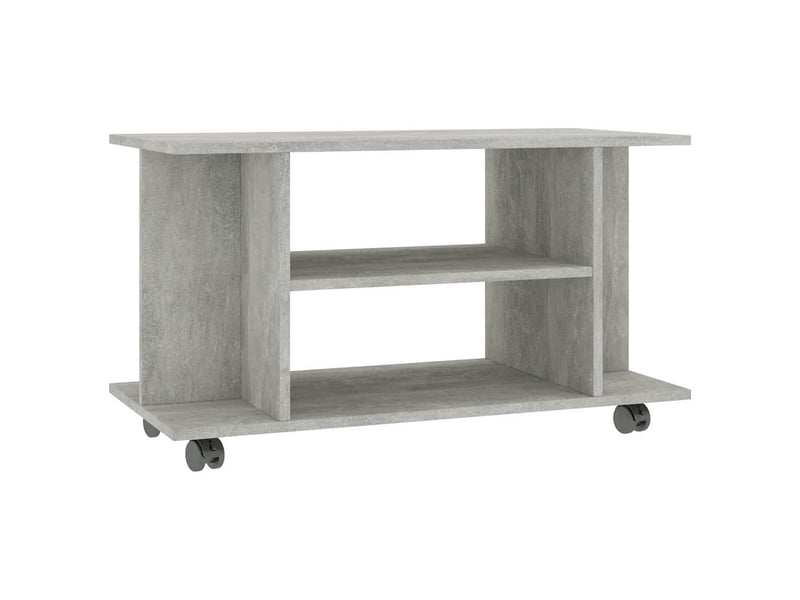  Meuble tv - banc tv - meuble de rangement et roulettes gris béton 80x40x45 cm bois d'ingénierie  - Conforama A