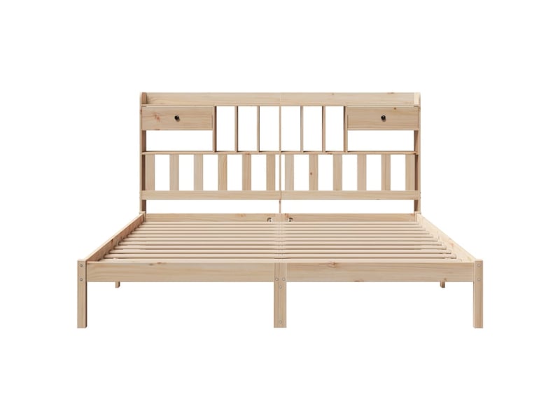  Lit double- lit adulte -  lit bibliothèque sans matelas 180x200 cm bois massif de pin  - Conforama C
