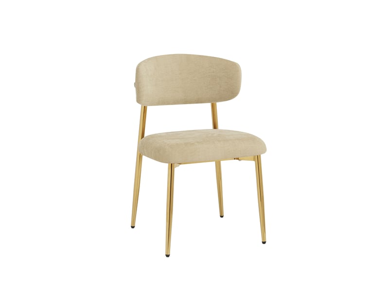  Lot de 6 chaises de salle à manger modernes 51x50x81cm - chaises rembourrées avec piétement doré, charge 125kg, style élégant - marron et doré  - Conforama E