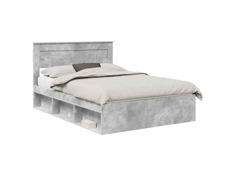  Lit double- lit adulte -  cadre de lit béton 140 x 200 cm bois de pin massif  - Conforama A