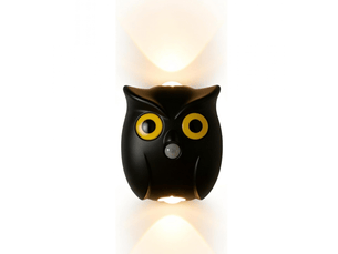 Veilleuse rechargeable à détecteur de mouvement – lampe murale hibou, 3 modes de couleur, veilleuse sans fil pour chambre, couloir(noir