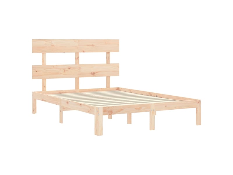  Lit double- lit adulte -  cadre de lit sans matelas 140x190 cm bois de pin massif  - Conforama D
