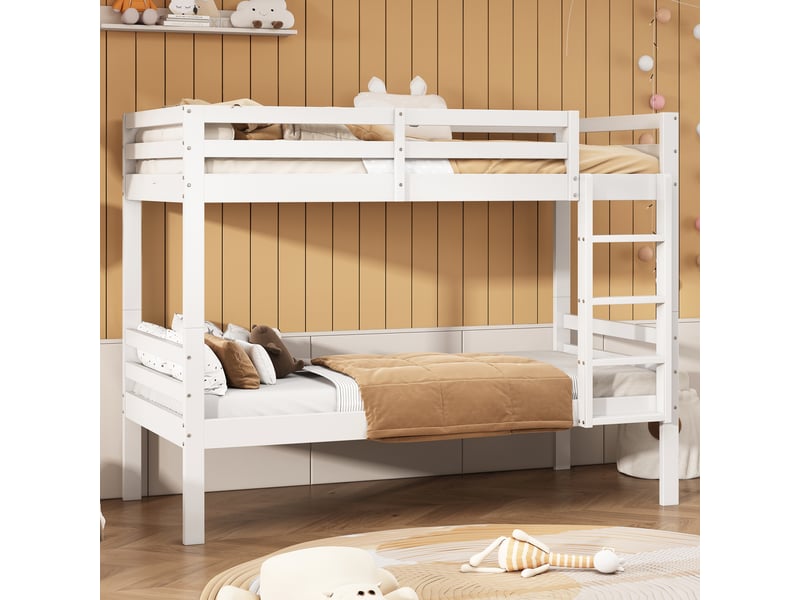 Lit superposé 90x200cm coloris blanc lit enfant blanc - Conforama B