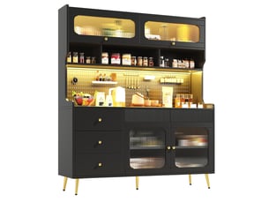 Buffet 1 porte(s)  1 tiroir(s) PANGIVO N620GG260104S - 145 cm coloris noir 