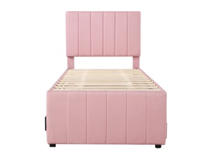 Lit gigogne 90x200 cm MAISONORA coloris rose