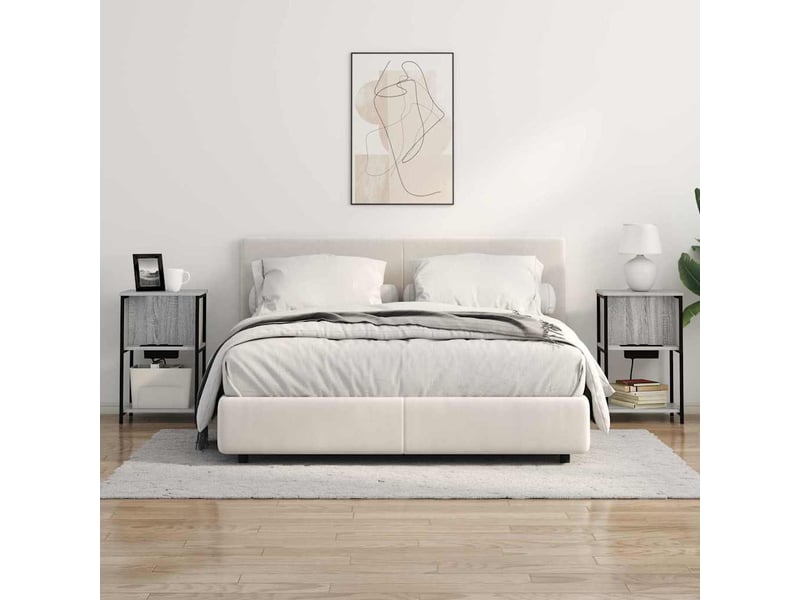  Table de chevet - cabinet de chevet - table de nuit 2 pièces gris sonoma 38 x 31 x 61 cm  - Conforama C