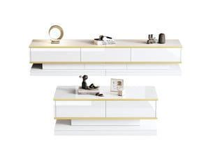 Meuble tv coloris blanc 200 cm OKWISH