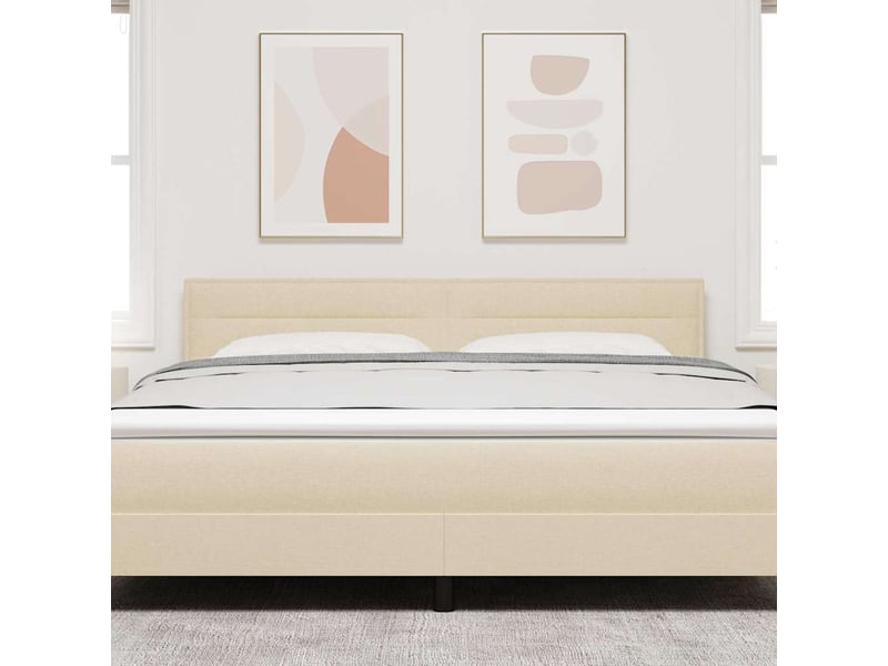  Tête de lit | panneau de tête de lit led avec bandes led crème 180 cm tissu  - Conforama D