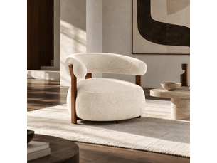 Fauteuil fixe PREMIUM INTERIORS APF26VTTCR Velours beige vendu A l'unité