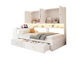 Lit combiné 90x200 cm MIVRAY coloris blanc