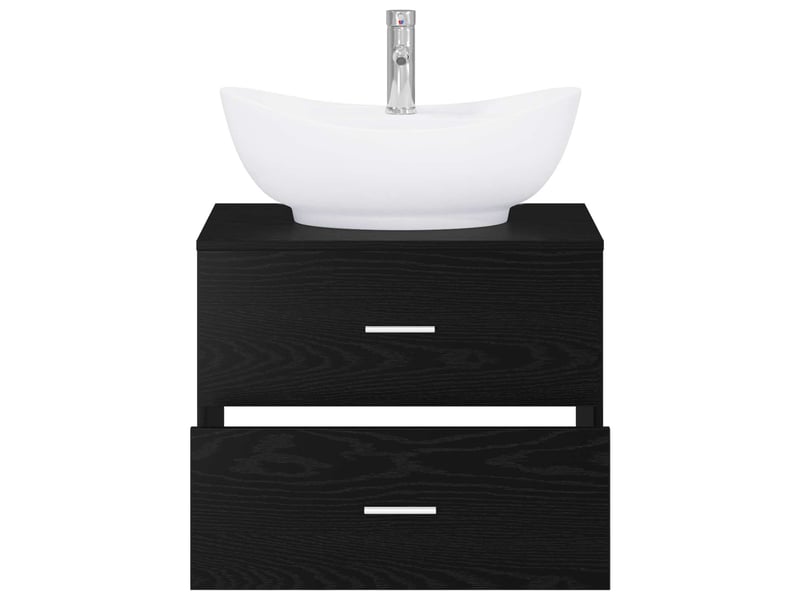 Ensemble de mobilier de salle de bain chêne noir cf64648 - Conforama C