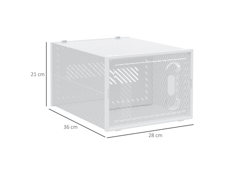  Étagère à chaussures en plastique avec 8 boîtes empilables pour chaussures jusqu'à pointure 46 avec portes magnétiques dimensions 28 x 36 x 21 cm  - Conforama C