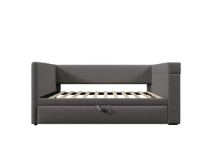 Lit gigogne 90x190 cm <strong></strong>  <strong></strong> coloris gris