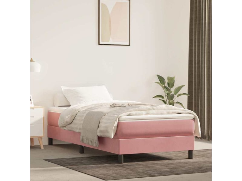  Matelas de lit à ressorts ensachés fermeté moyenne rose 90x190x20 cm velours  - Conforama B